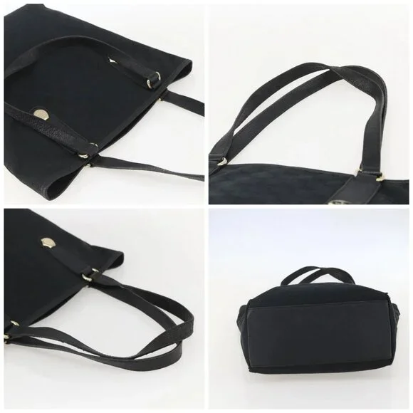 GUCCI GG Canvas Tote Bag Black Gold - Picture 16 of 16